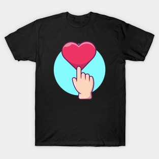 Hand touching love cartoon T-Shirt